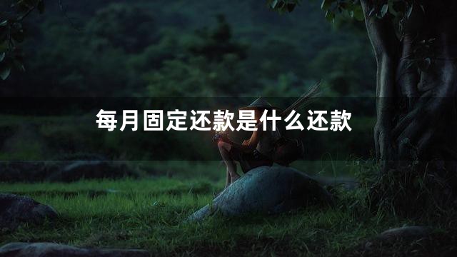 每月固定还款是什么还款