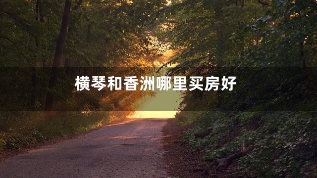 横琴和香洲哪里买房好