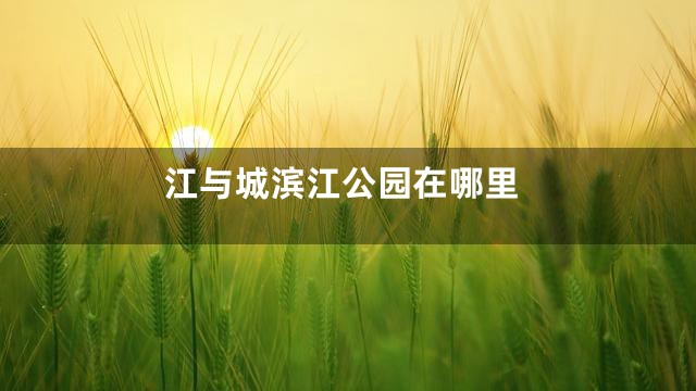 江与城滨江公园在哪里