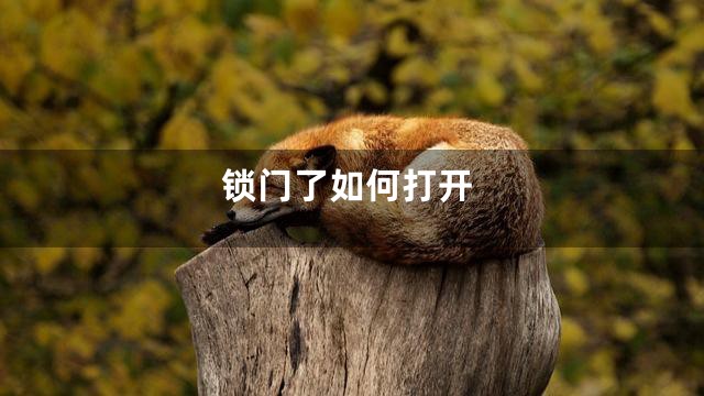 锁门了如何打开