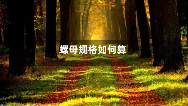 螺母规格如何算