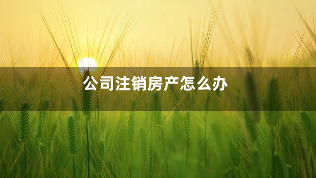 公司注销房产怎么办