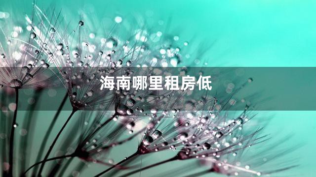 海南哪里租房低
