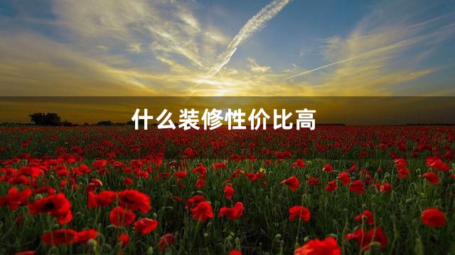 什么装修性价比高