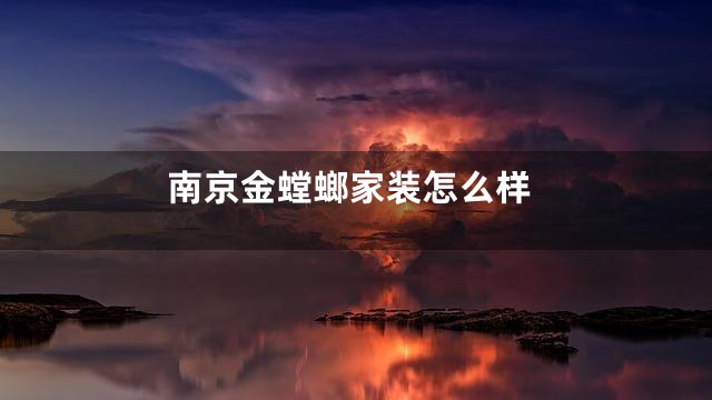 南京金螳螂家装怎么样