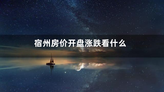 宿州房价开盘涨跌看什么
