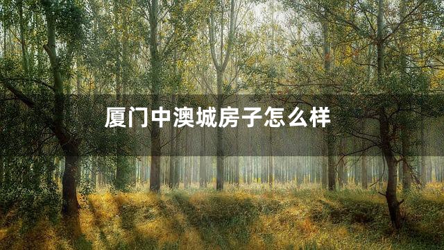 厦门中澳城房子怎么样