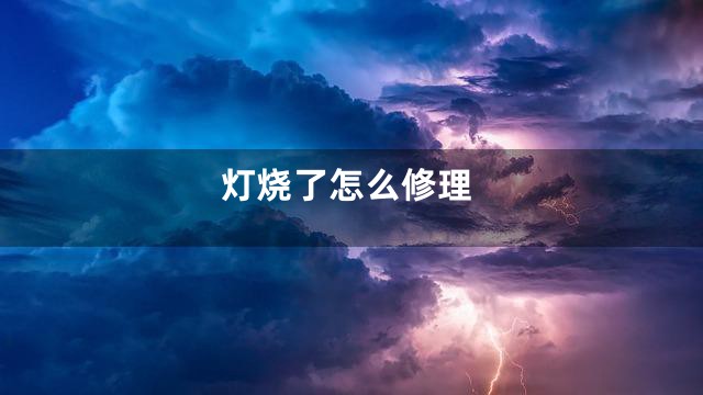 灯烧了怎么修理