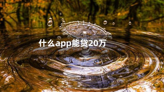 什么app能贷20万