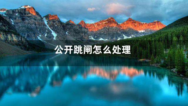 公开跳闸怎么处理