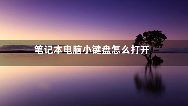 笔记本电脑小键盘怎么打开
