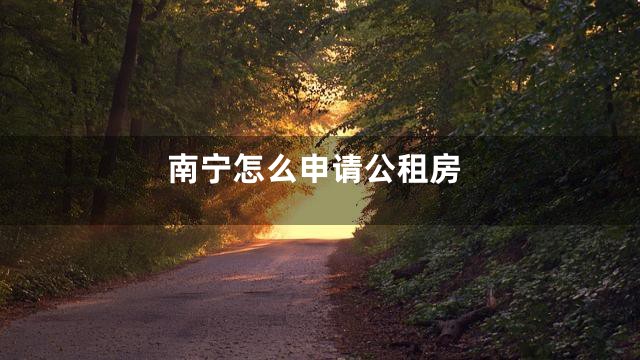 南宁怎么申请公租房