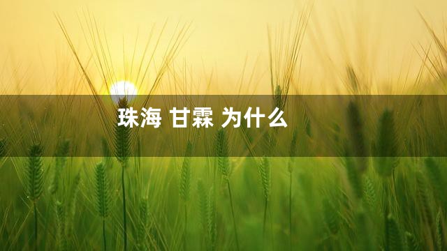 珠海 甘霖 为什么