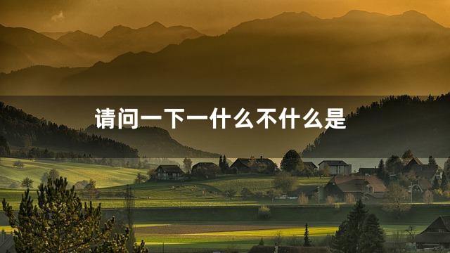 请问一下一什么不什么是