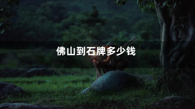 佛山到石牌多少钱