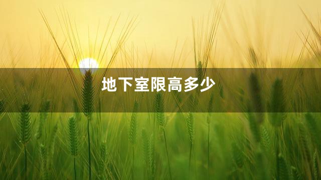 地下室限高多少