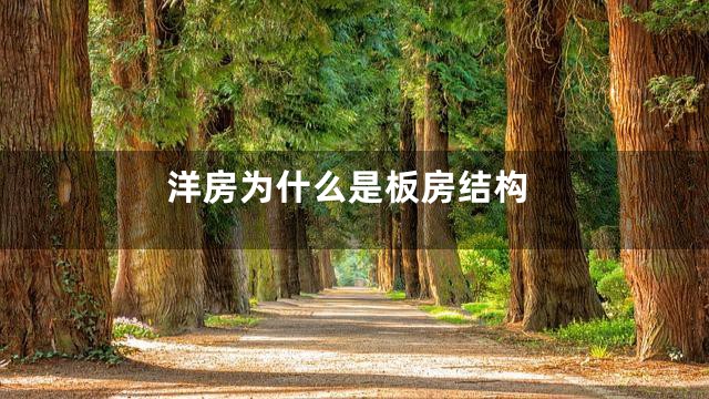 洋房为什么是板房结构