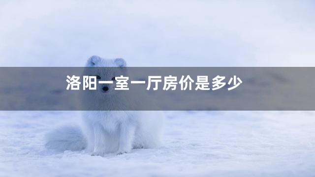 洛阳一室一厅房价是多少