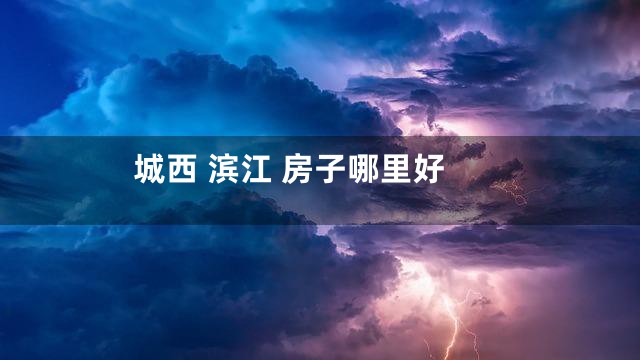 城西 滨江 房子哪里好