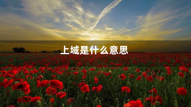 上域是什么意思