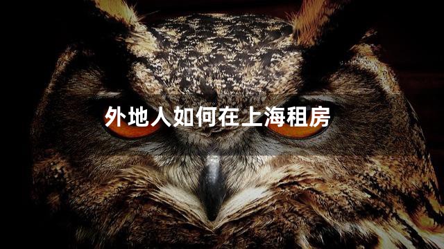 外地人如何在上海租房