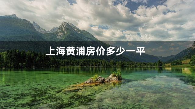 上海黄浦房价多少一平