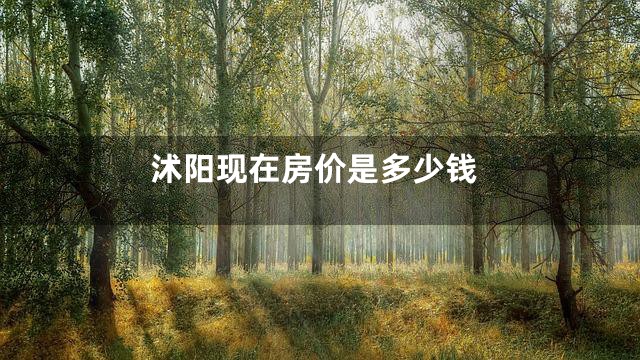 沭阳现在房价是多少钱