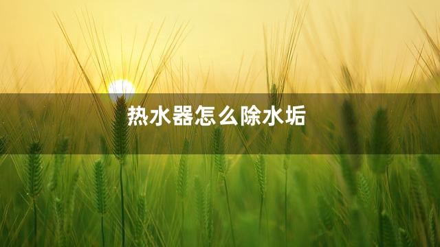热水器怎么除水垢
