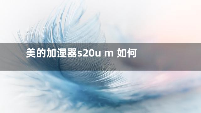 美的加湿器s20u m 如何