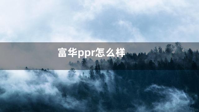 富华ppr怎么样