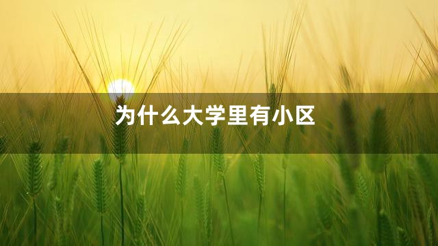 为什么大学里有小区