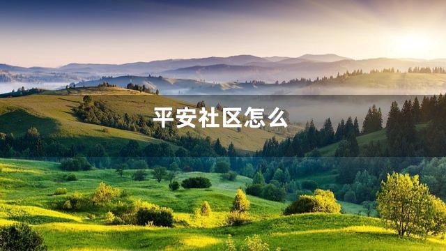 平安社区怎么