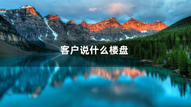 客户说什么楼盘