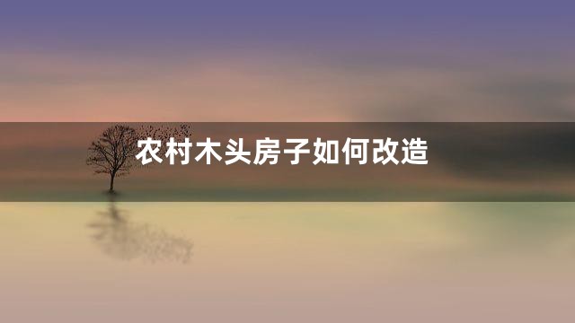 农村木头房子如何改造