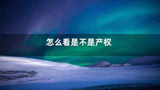 怎么看是不是产权