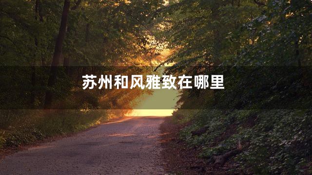 苏州和风雅致在哪里