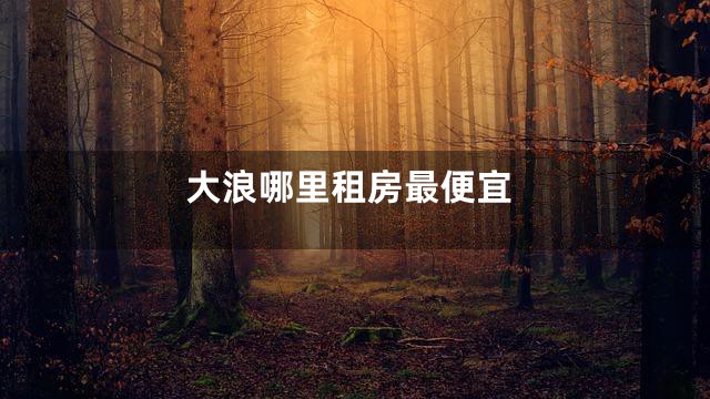 大浪哪里租房最便宜