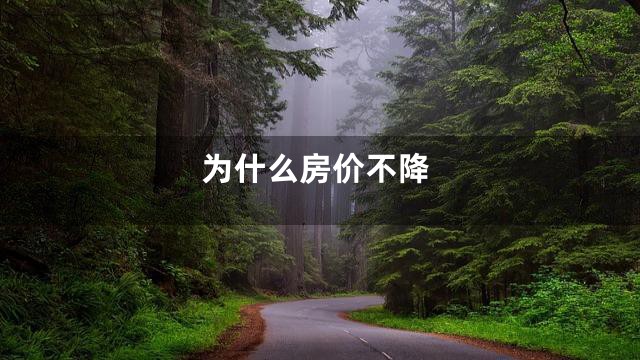 为什么房价不降