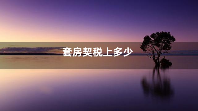 套房契税上多少