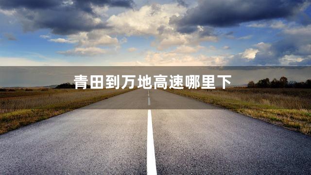 青田到万地高速哪里下