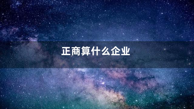 正商算什么企业