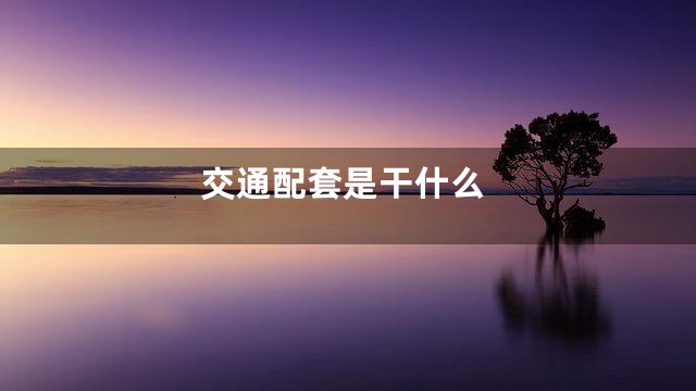 交通配套是干什么