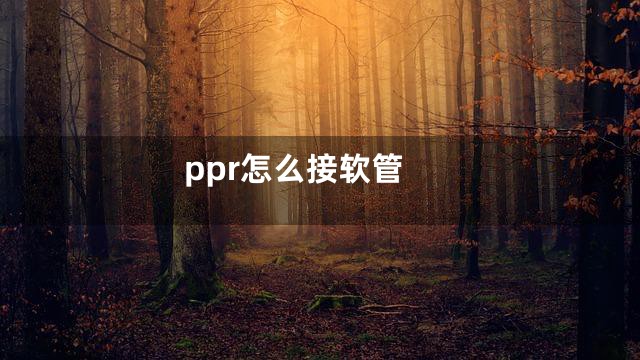 ppr怎么接软管