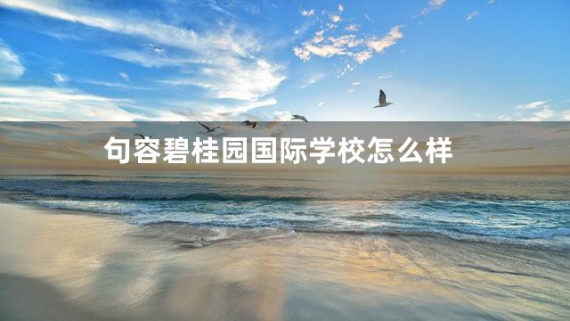 句容碧桂园国际学校怎么样
