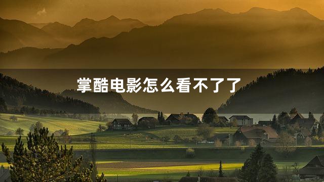 掌酷电影怎么看不了了