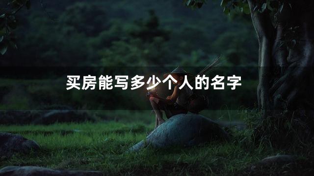 买房能写多少个人的名字