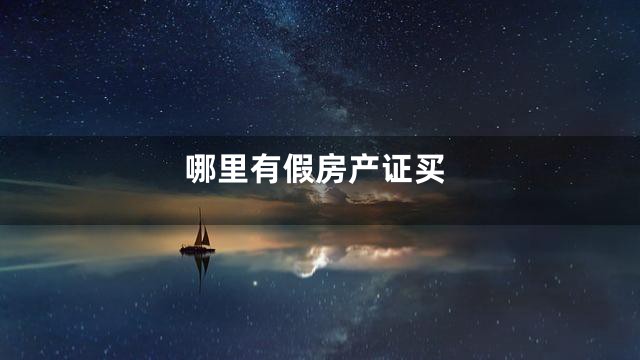 哪里有假房产证买