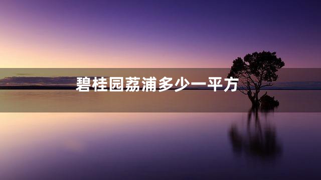 碧桂园荔浦多少一平方