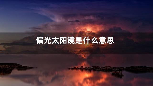 偏光太阳镜是什么意思