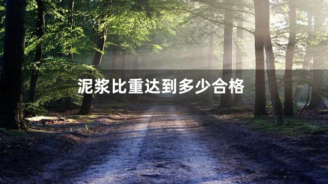 泥浆比重达到多少合格